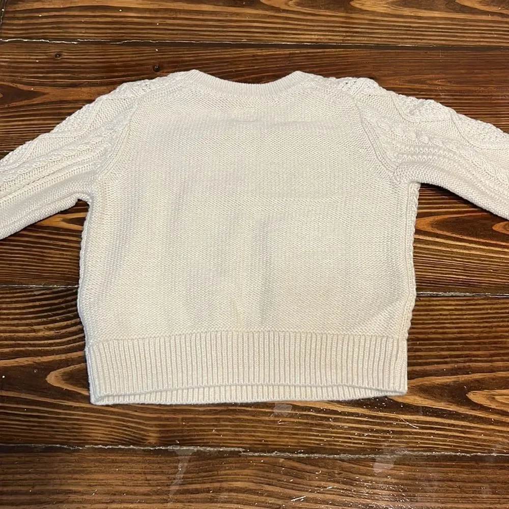 NWOT Baby Gap Cream Unisex Cable Knit Sweater 12/18 months